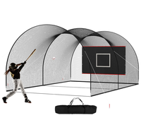 Cage de frappe de baseball portable avec porte amovible pour l'entraînement individuel en extérieur