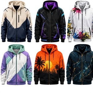 Sudadera con Capucha y Cremallera para Hombre, 100% Algodón, Tejido de Felpa, Estilo Urbano, Estampado Sólido, Corte Regular, Ropa de Invierno, Nuevo Diseño de Última Moda - Product Image 3