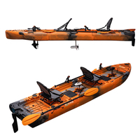 Kayak modulaire à 3 parties pour deux personnes, pour la pêche, à assise sur le dessus, à ramer, embarcation de loisirs nautiques avec pagaie étanche pour le surf et les excursions