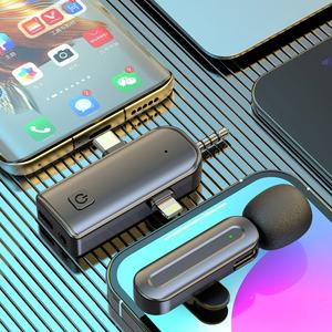 Micrófono Lavalier inalámbrico SX26 3 en 1 para entrevista de transmisión Compatible con teléfonos Cámara Altavoz Tablet PC - Product Image 5