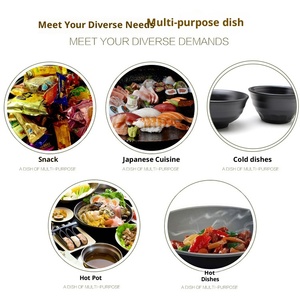 Bán buôn New không thể phá vỡ màu đen Matte vòng Hàn Quốc Bát Melamine - Product Image 4