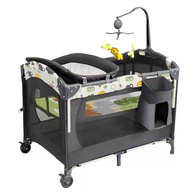 European Style Newly Baby Crib Adjustable Nursery Infant Bedding Multifunctional Babybed