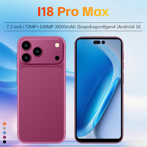I18 Pro Max 3PCS Screen Prot. Bundle Smartphone 7.3" 120Hz OLED HD Android 16 16GB 1TB 108MP 8800mAh MTK Dimensity 5G Dual SIM - Product Image 1