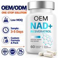 Capsules végétariennes OEM à marque privée NAD+ Resvératrol Complexe 4-en-1 avec étiquette personnalisée – Complément anti-âge pour la réparation cellulaire