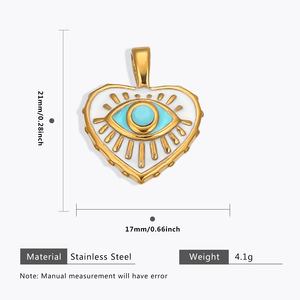 ช่อดอกไม้ฮัมซาป้องกันภัยจากดวงตาชั่วร้าย |   จี้ป้องกันภัยเคลือบทอง 18K PVD บนสแตนเลสสตีล สำหรับทำเครื่องประดับ DIY |   จี้กันน้ำ - Product Image 5