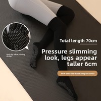 Chaussettes longues de yoga à 5 orteils pour femmes, antidérapantes, pilates, amincissantes, automne, cinq doigts.