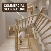 Balustre et poteau de balustrade en bois massif pour escalier intérieur, taille personnalisée OEM