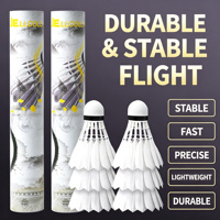 Volant de badminton en plumes d'oie haute durabilité, écologique, pour entraînement en salle, club, tournoi professionnel, blanc