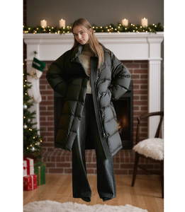 Tùy Chỉnh Mới Thời Trang Mùa Đông Thêm Dài Chiều Dài Dày Ấm Windproof Hơn Kích Thước Xuống Áo Khoác Vịt Phun Thân Thiện Với Môi Cổ Điển Áo Lỏng Lẻo - Product Image 1