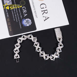 Solic Silver 925 Gold Plated Pass Diamond Tester Hip Hop Jewelry Custom Colored Moissanite Iced Out Cuban Link Chain Bracelet - Product Image 4
