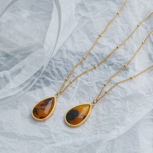 Collier en acier inoxydable et résine en forme de goutte d'eau, personnalisable, anti-ternissement, tendance, vente en gros 2024 - Product Image 5