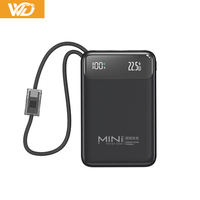 Nouvelle mini batterie externe électronique 20000 mAh, mince et portable, avec câble USB-C, Powerbanks 20000 mAh