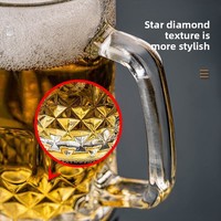 Verre à bière épais de 500 ml avec poignée, style nordique, réutilisable, compatible lave-vaisselle, cadeau d'affaires pour KTV, bar, bière pression