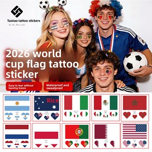 สติกเกอร์ลายธงชาติเม็กซิโก-แคนาดา-สหรัฐอเมริกา ปี 2026 แบบพิมพ์ลายลงบนผิวหนัง สำหรับตกแต่งขอบเสื้อผ้า ลายฟุตบอล ลายสักชั่วคราว - Product Image 1