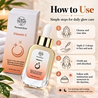 Sérum Visage Éclaircissant et Hydratant à la Vitamine C Micro-encapsulée Fermentée, Niacinamide, Tremella et Centella, Antioxydant et Blanchissant