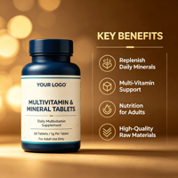 Comprimés de Multivitamines et Minéraux à Marque Blanche OEM ODM – Complexe Vitaminique Personnalisé en Vrac – Complément Alimentaire pour le Soutien Immunitaire et l'Énergie