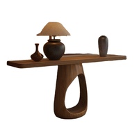 Table d'entrée multifonctionnelle en bois de pin massif style Wabi-sabi, console de hall d'entrée de style chinois, table d'appoint artistique pour villa et hôtel