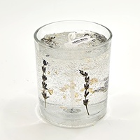 Großhandel hand gefertigte Trocken blume Duft kerzen Bunte Gelee Kerzen in einem sphärischen Glas Trocken blume in einem sphärischen Glas