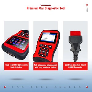 เครื่องมือวินิจฉัยรถยนต์ OBD2 รุ่น 906 พร้อมจอ LCD สีแดง พร้อมหัวต่อ OBD II และสายเคเบิลสำหรับสแกนหาข้อบกพร่องของรถยนต์ - Product Image 5
