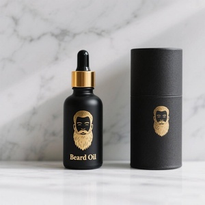 Good Price Frosted 15ml 20ml 30ml 50ml Custom Logo Cosmetic Cylinder Glass <b>Bottles</b> With Black <b>Dropper</b> for Skincare Essential Oil - Product Image 1