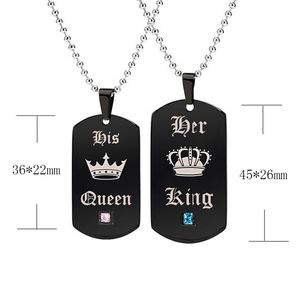 Colgante de plata y negro de acero inoxidable, collar de joyería de pareja de <span class=keywords><strong>su</strong></span> Rey, <span class=keywords><strong>su</strong></span> Reina, novedad de 2021 - Product Image 4