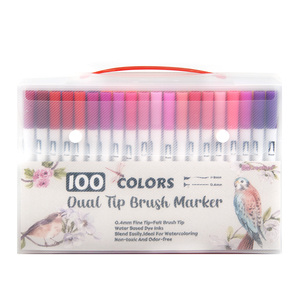 logo à double extrémité personnalisé dessin d'art professionnelstylo marqueur aquarelle pour enfants adultes peinture - Product Image 1