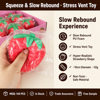 Jouet Squishy Anti-Stress Southpeak - Fidget Toy Squishy Factory - Fraise à Remontée Lente - Cadeau Anti-Stress 10cm