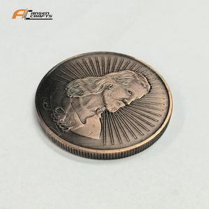 Pièce de Prière du Christ Vintage en Métal et Cuivre Personnalisée Vente en Gros de Jésus de Nazareth Pièce de Prière du Christ Défi - Product Image 3