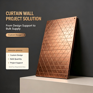 Murs-rideaux contemporains à surface miroir anti-corrosion pour l'extérieur des bâtiments - Product Image 1