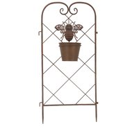 Alta calidad rústico abeja pájaro baño corazón Metal bambú marco mimbre extensible arco superior jardín enrejado con maceta