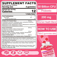Gummies Probiotiques OEM/ODM pour Adultes, Adolescents, Femmes : Équilibre du pH, Contrôle des Odeurs, Santé Féminine, Soutien de la Flore Vaginale, Digestion