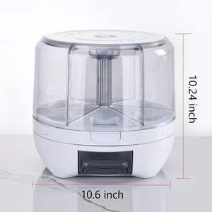 Household 360-Degree Rice Dispenser Kitchen Moisture-Proof 6-Grid Rotating <b>Food</b> Grain Cereal <b>Storage</b> Box <b>Container</b> Dispenser - Product Image 3