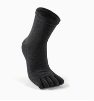 Chaussettes mi-mollet cinq doigts pour hommes, respirantes, absorbant la transpiration, en coton, pour la course, avec orteils séparés, soutien tricoté pour l'été