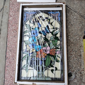 Panel de Vidrio Tiffany Sólido Suministrado por Fábrica, 50*85 CM, Estilo Campestre, Diseño de Mariposa, Doble Acristalamiento - Product Image 3