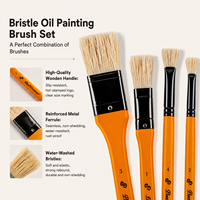 Ensemble de pinceaux professionnels pour peinture à l'huile Paul Cézanne, manche en bois orange, pinceaux à impasto pour peinture acrylique épaisse, fournitures d'art