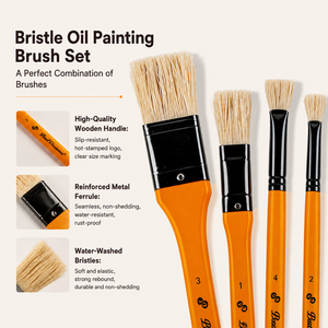 Ensemble de pinceaux professionnels pour peinture à l'huile Paul Cézanne, manche en bois orange, pinceaux à impasto pour peinture acrylique épaisse, fournitures d'art - Product Image 2