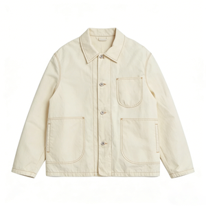 Denim shirts Jacket <strong>Chore</strong> <strong>Men</strong> Canvas Utility Contrast Stitch Work Loose Fit Casual Streetwear <strong>Coat</strong> For EU US Wholesale Oversized - Product Image 5