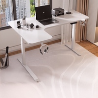 Bureau debout ergonomique en forme de L, réglable en hauteur, bureau d'ordinateur d'angle peu encombrant pour poste de travail à domicile et jeux vidéo