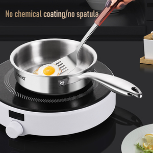 Mengq-sartén pequeña de acero inoxidable 304 para el hogar, sin recubrimiento, auxiliar, para comida, sartén para huevos, venta al por mayor - Product Image 4