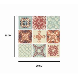 Ensemble de carreaux adhésifs vintage méditerranéens, 50 pièces, finition mate antidérapante, autocollants décoratifs pour murs et sols, pour salle de bain - Product Image 2