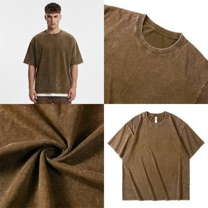 <span class=keywords><strong>T</strong></span>-Shirt in Cotone Lavorato a Maglia con Lavaggio Acido Personalizzato, Oversize, Stampa Digitale, Ricamo, Design Streetwear <span class=keywords><strong>HipHop</strong></span>, 100% Cotone - Product Image 2