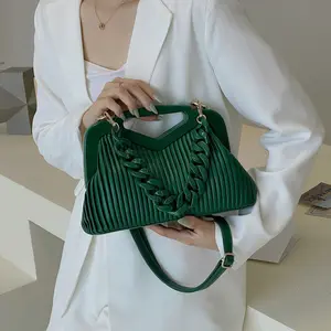 Borsa a tracolla pieghettata di design di lusso di alta qualità per donna borse a tracolla con tracolla in pelle pu borse da donna