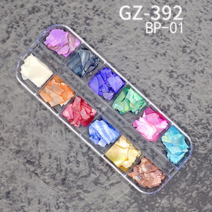 Décorations d'ongles en fragments de coquillages 3D, 12 grilles, paillettes mélangées pour nail art au gel UV - Product Image 3
