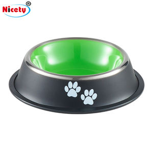 Toptan Paslanmaz Çelik Köpek Su Kapları Yeni Çevre Dostu Renkli Baskı Kaymaz Kesim Stili Çeşitli Boyutlarda Evcil Hayvan Besleyici - Product Image 3