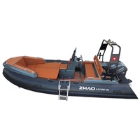 Bateau pneumatique semi-rigide (RIB) de 4,6 m à coque en aluminium de 15 pieds avec console centrale pour loisirs familiaux et sports nautiques