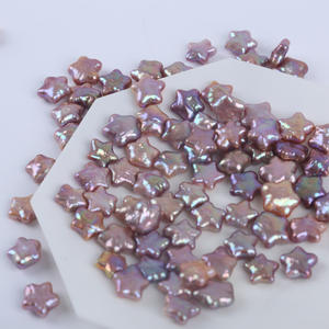 Perles d'eau douce naturelles en or baroque de 11-13 mm pour collier et bracelet DIY, particules pentagramme lâches, particules violettes dispersées - Product Image 1