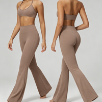 Ensemble de yoga pour femme : soutien-gorge de sport personnalisé à maintien élevé et leggings évasés effet fesses galbées, séchage rapide, coupe-vent