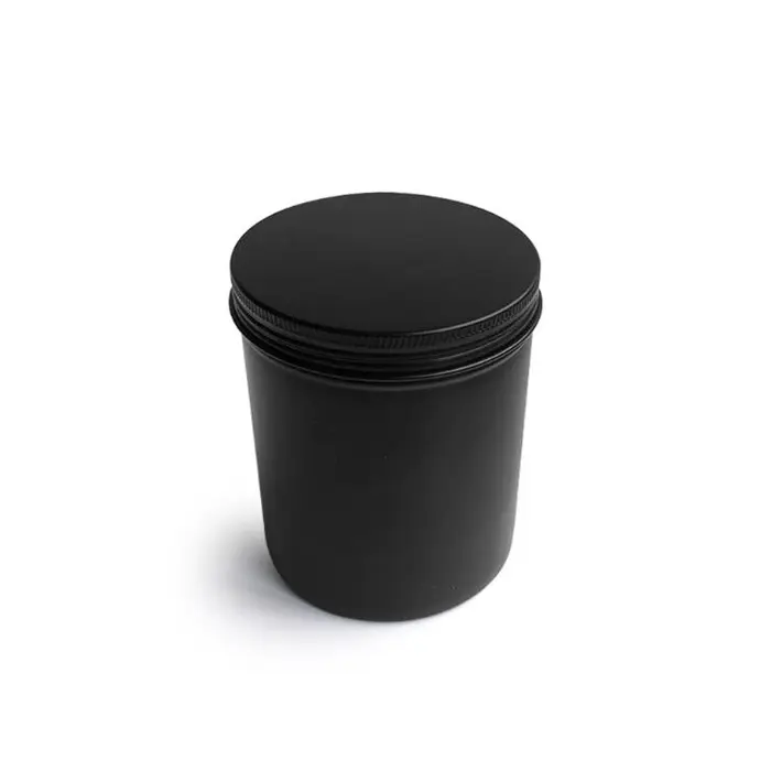 Ukuran Besar Kosong 120G 150G 200G 250G 300G 500G 650G 750G 1000G Matte Hitam Aluminium Toples dengan Sekrup Sekrup Aluminium Tutup untuk Teh