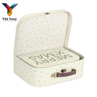 Boîte cadeau de Noël personnalisée avec impression colorée, boîte en carton en forme de valise pour les jouets et les cartes des enfants, ensemble de valises en papier