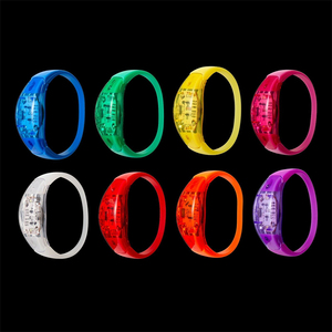Ánh Sáng lên Giọng Nói Kích Hoạt Nhấp Nháy Vòng Đeo Tay Đảng Ủng Hộ Silicone LED Điều Khiển Âm Thanh Bangle Giáng Sinh Đảng Bầu Không Khí Đạo Cụ - Product Image 5